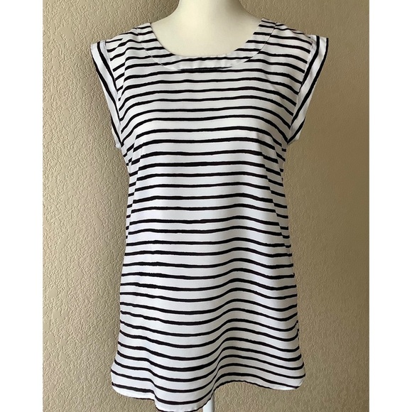 J. Crew Striped Sleeveless Blouse - Picture 1 of 3